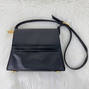 Naturalizer Patent Leather Trim Crossbody Bag Snap Flap Shoulder Purse Classic